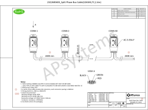 Split Phase Bus Cable (10awg,tc,2.4m) - Apsystems Usa 