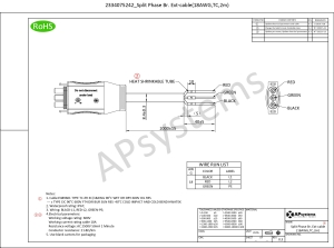 Split Phase AC Branch Extension Cable (18AWG,TC, 2m) (OPTIONAL ...