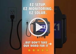 unnamed 6 - APsystems USA | The global leader in multi-platform MLPE technology - APsystems USA | The global leader in multi-platform MLPE technology Promotional video thumbnail for EZ Solar showing a solar monitor with the slogan 'EZ Setup, EZ Monitoring, EZ Solar' and a play button