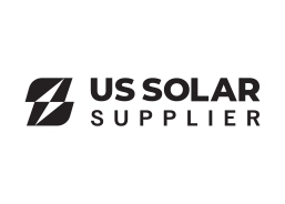US Solar Supplier logo: geometric mark to the left and bold text reading 'US SOLAR SUPPLIER'.
