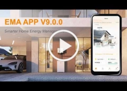 unnamed 10 - APsystems USA | The global leader in multi-platform MLPE technology - APsystems USA | The global leader in multi-platform MLPE technology Promotional thumbnail for EMA APP V9.0.0: modern home, car in driveway, and a smartphone displaying energy management app; play button overlay.
