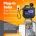 APsystems EZ1 plug-in microinverter ad on an orange background with a Discover EZ1 CTA button.