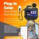 APsystems EZ1 plug-in microinverter ad on an orange background with a Discover EZ1 CTA button.