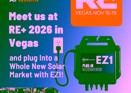 Meet APsystems at RE+ 2026 Vegas - Booth N2944 - APsystems USA | The global leader in multi-platform MLPE technology - APsystems USA | The global leader in multi-platform MLPE technology APsystems RE plus 2026 Vegas Booth N2944 with EZ1 plug-in microinverter